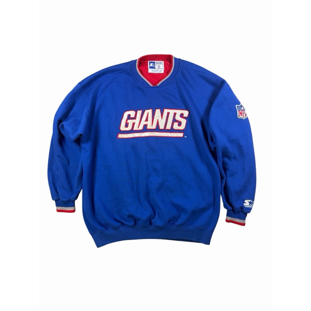 Vintage Starter New York Giants Sweatshirt Men XL NFL Pro Line Blue Made Korea